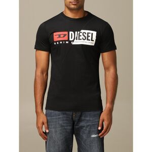 DIESEL Men's Black White Red Graphic Print Spell Out Short Sleeve T-Shirt XL